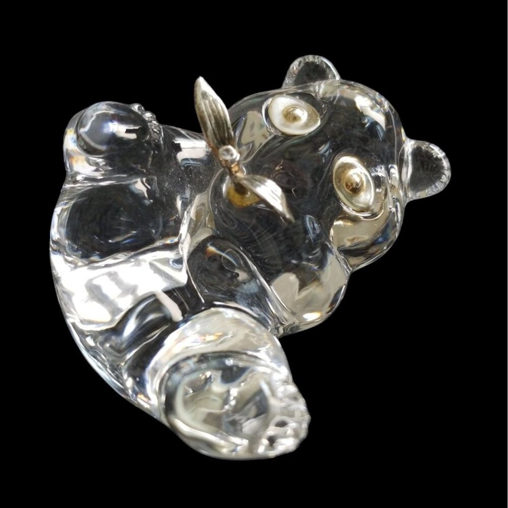 Igor Carl Faberge Panda Bear Paperweight Glass Art Signed 1989 FM Made in France